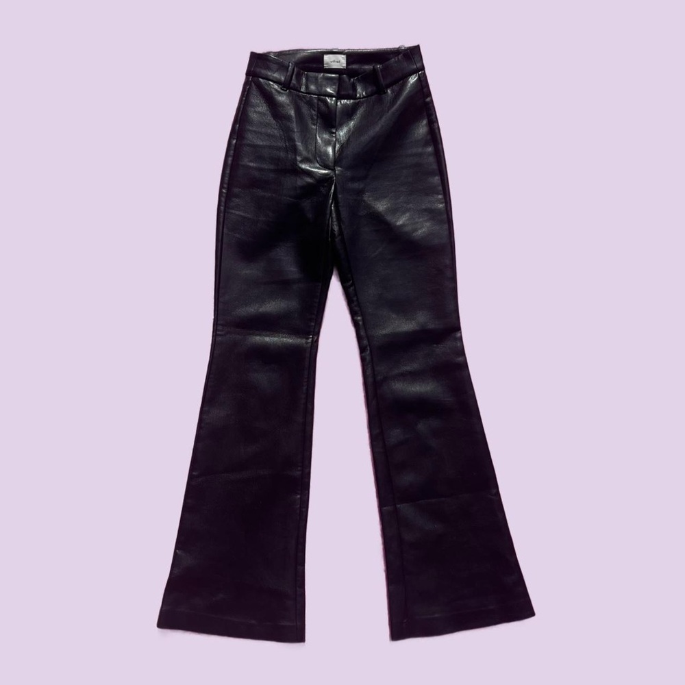 Aritzia Black Vegan Pocketless Flares - Size 0